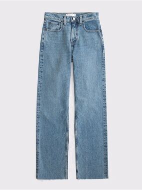 High Rise 90s Relaxed Frayed Hem Jean